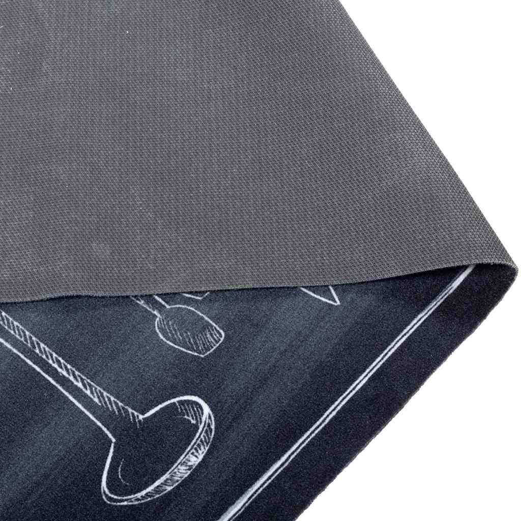 Küchenmatte Toile-de-Jouy Schwarz 180 x 60 cm Samt