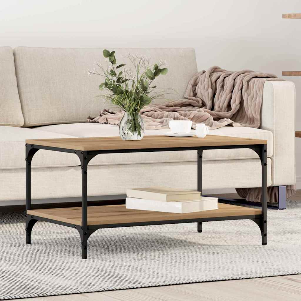 Couchtisch Eiche handwerklich 80 x 50 x 40 cm Holzwerkstoff