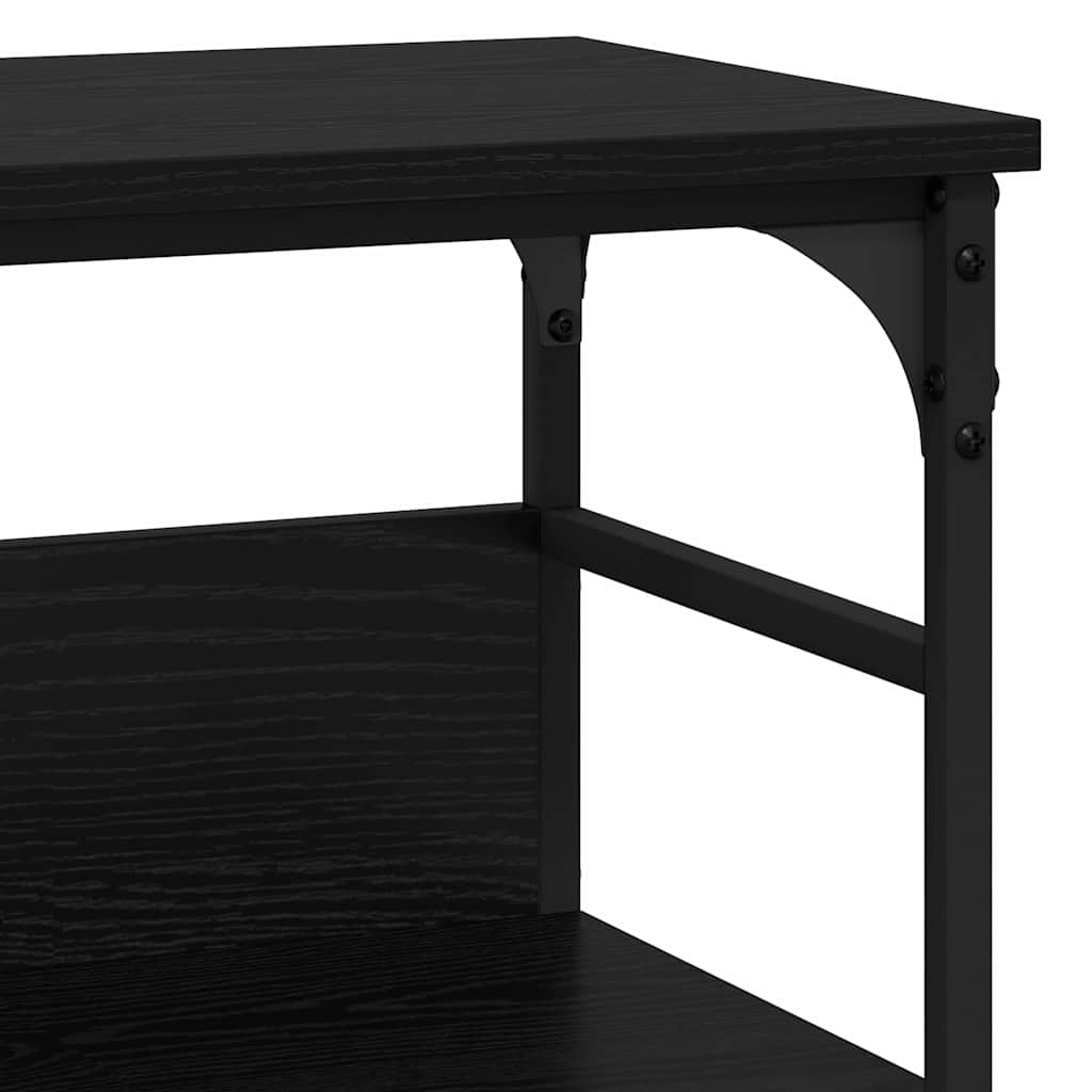 Konsolentisch mit Regal Schwarz Eichen-Optik 100 x 32 x 75 cm