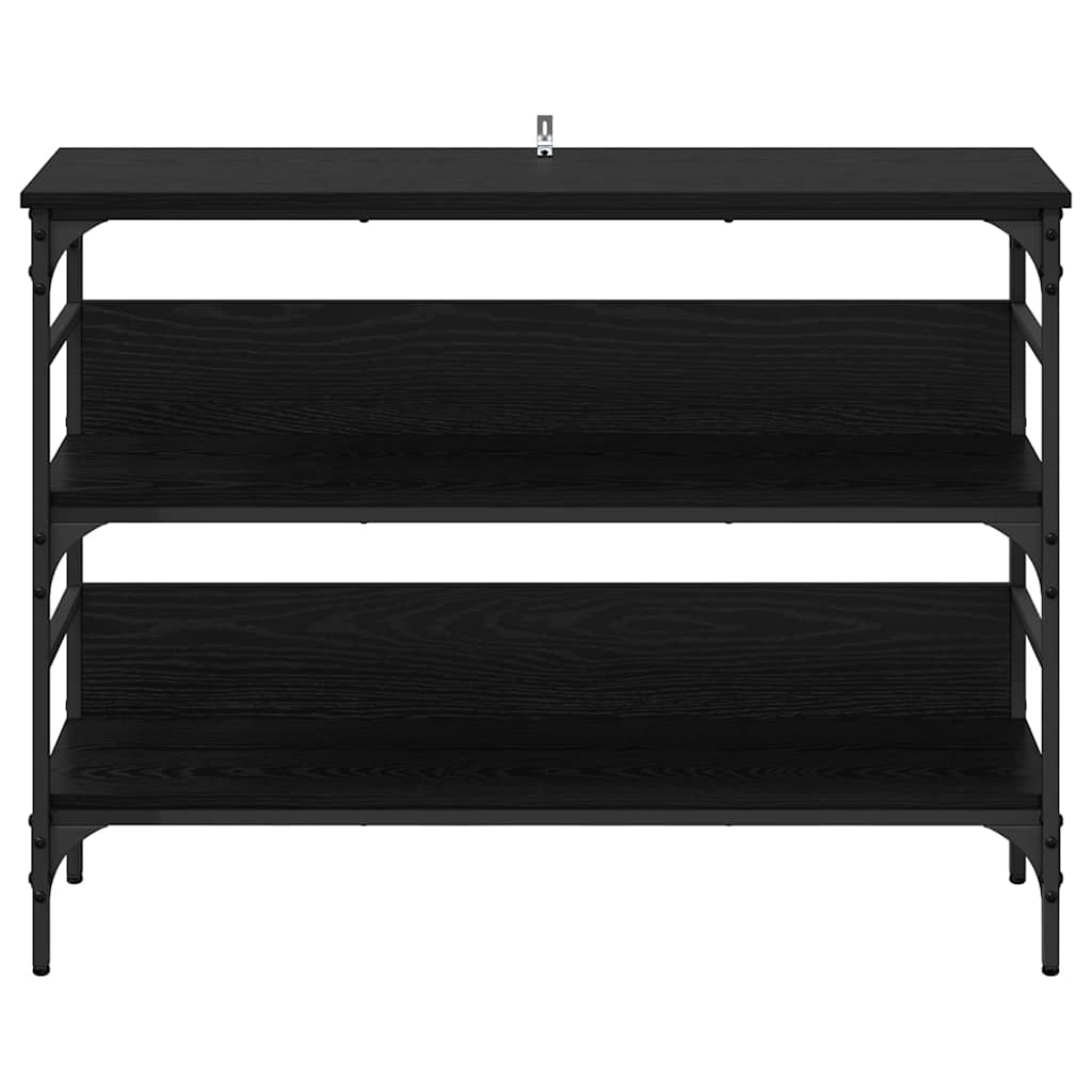 Konsolentisch mit Regal Schwarz Eichen-Optik 100 x 32 x 75 cm