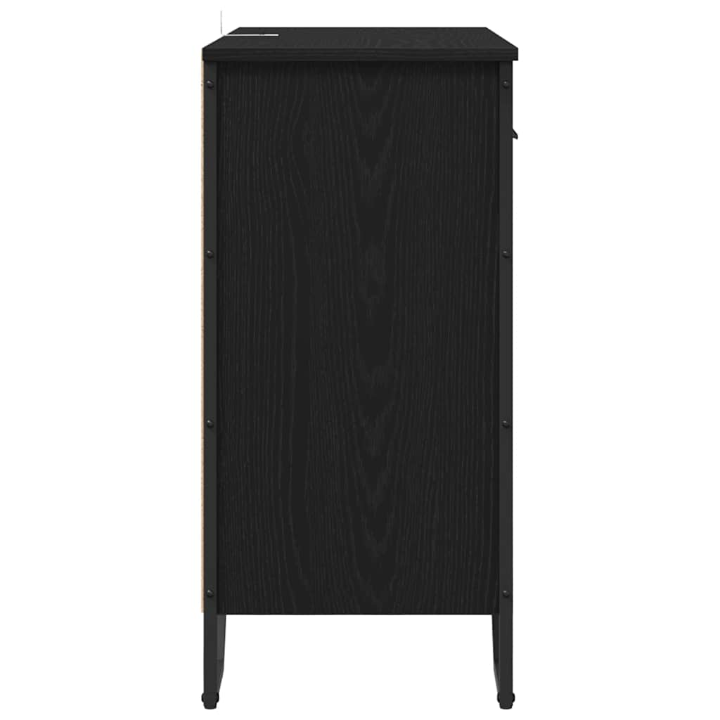 Sideboard Schwarze Eiche 79.5 x 35.5 x 74.5 cm Holzwerkstoff