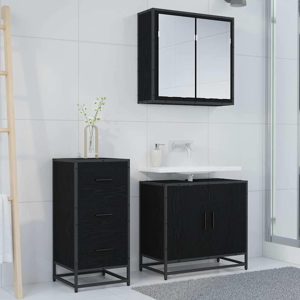 Sideboard Schwarze Eiche 35,5 x 35 x 76 cm Holzwerkstoff