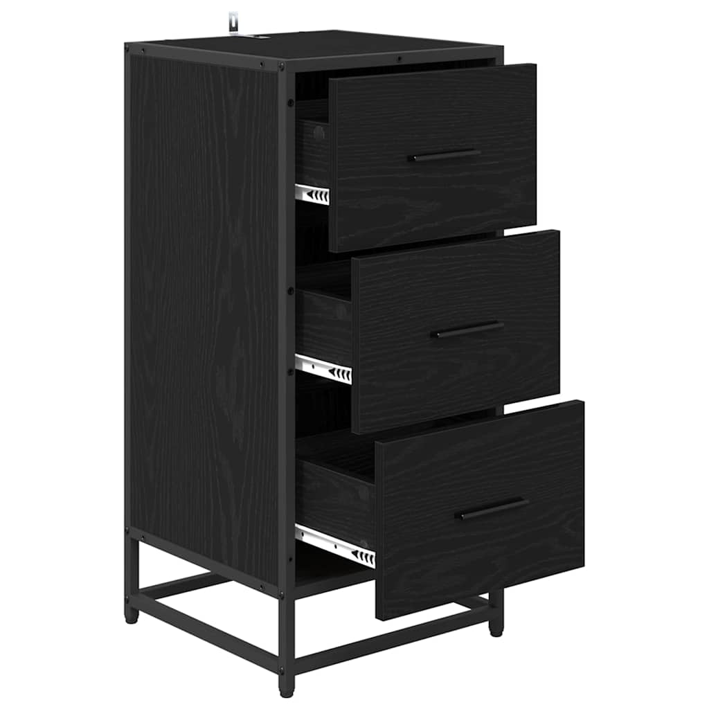 Sideboard Schwarze Eiche 35,5 x 35 x 76 cm Holzwerkstoff