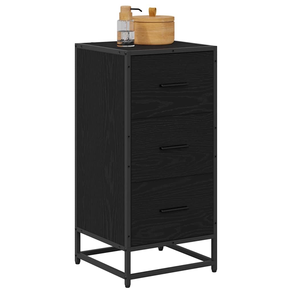 Sideboard Schwarze Eiche 35,5 x 35 x 76 cm Holzwerkstoff