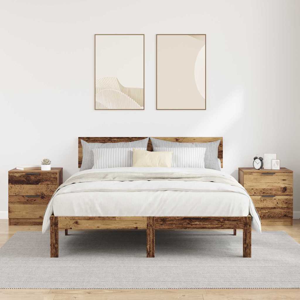 Nachttisch 2 pcs Altholz 45 x 39 x 50 cm Holzwerkstoff