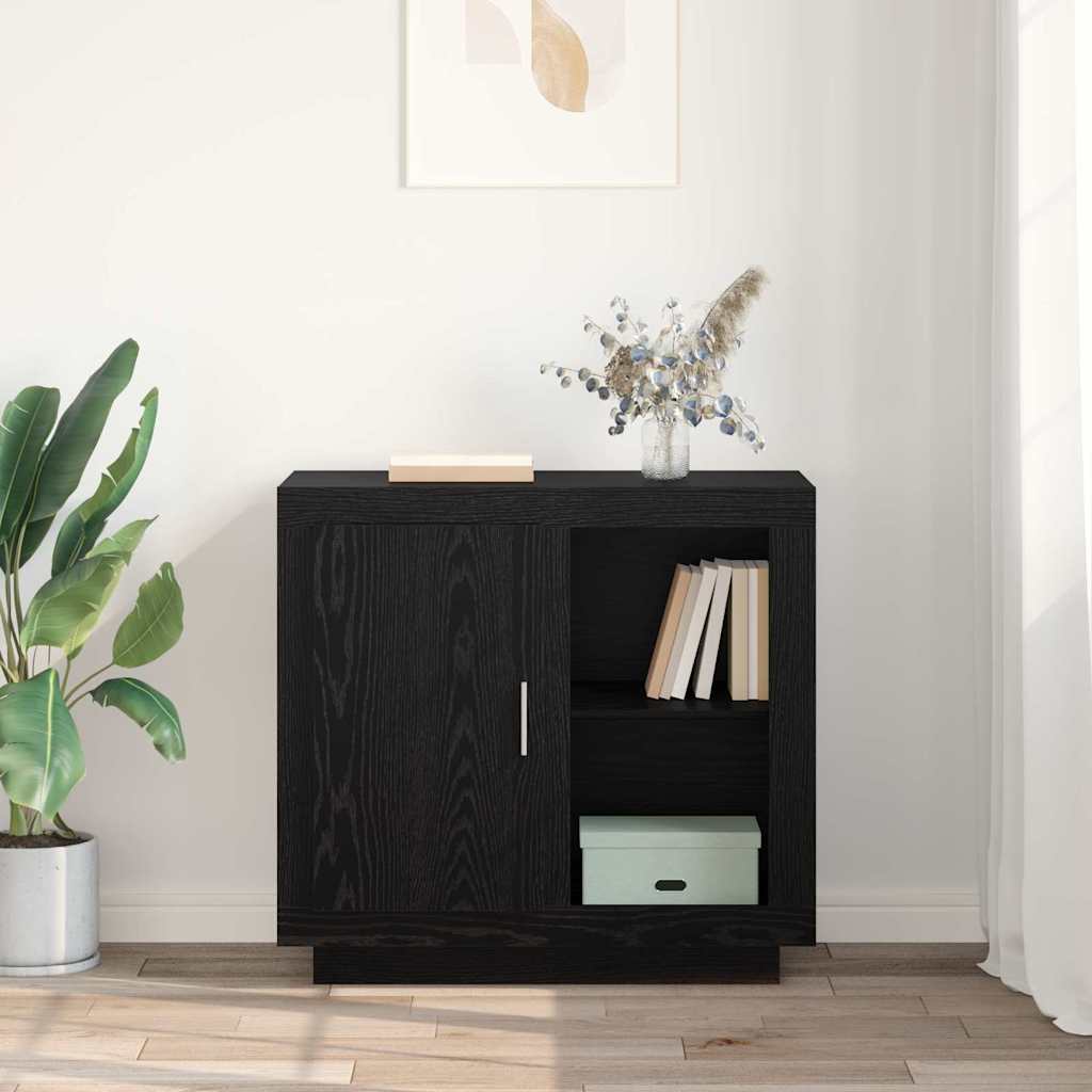 Sideboard Schwarz Eichen-Optik 40 x 80 x 75 cm Holzwerkstoff