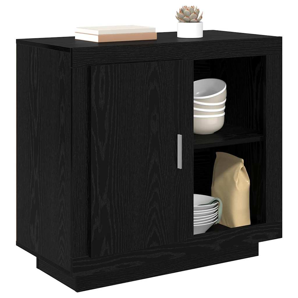 Sideboard Schwarz Eichen-Optik 40 x 80 x 75 cm Holzwerkstoff