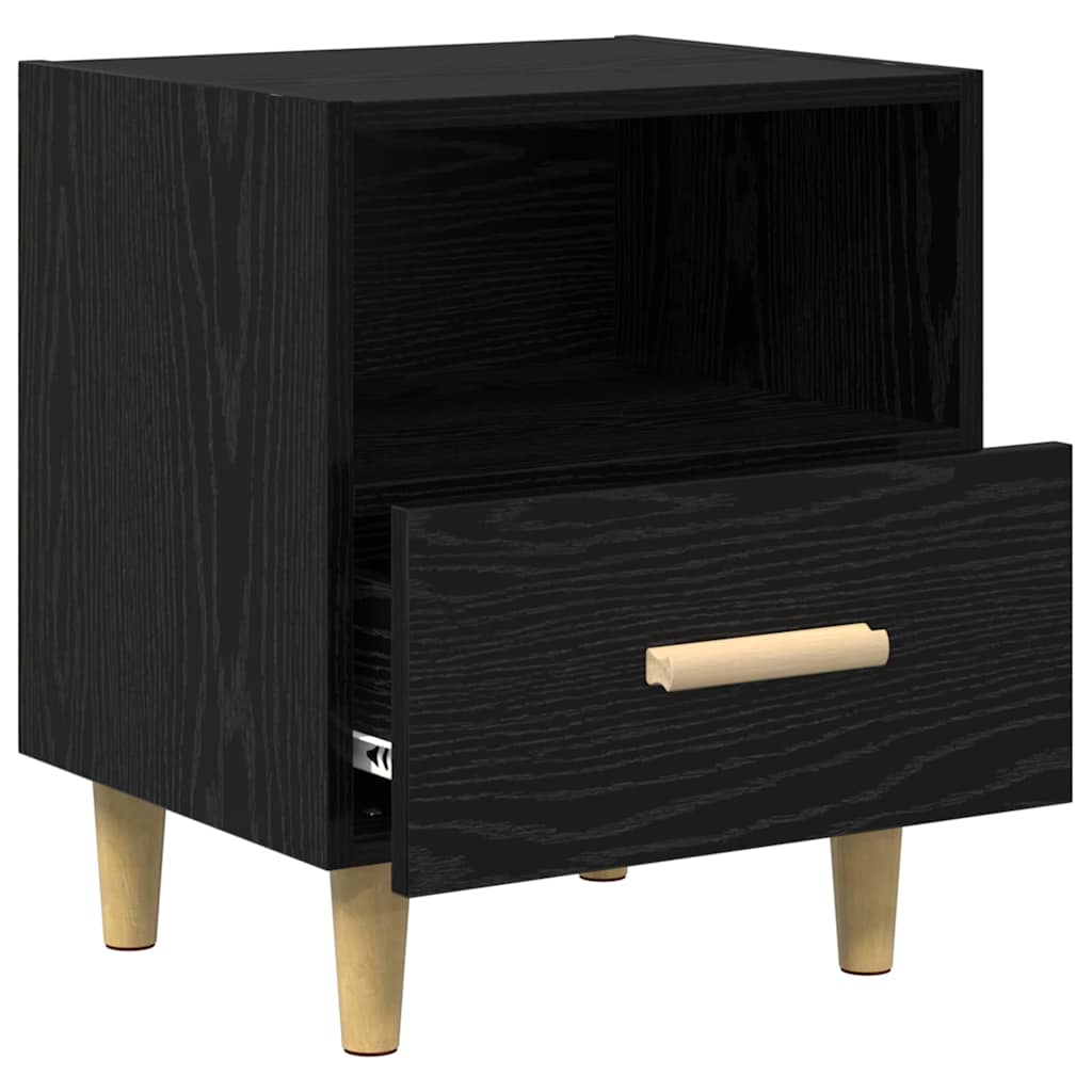 Nachttisch 2 pcs Schwarze Eiche 40 x 35 x 47,5 cm Holzwerkstoff