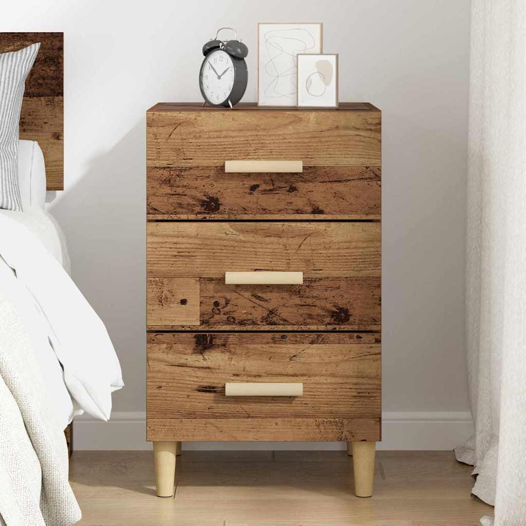 Nachttisch mit Schubladen Altholz 40 x 40 x 66 cm Holzwerkstoff