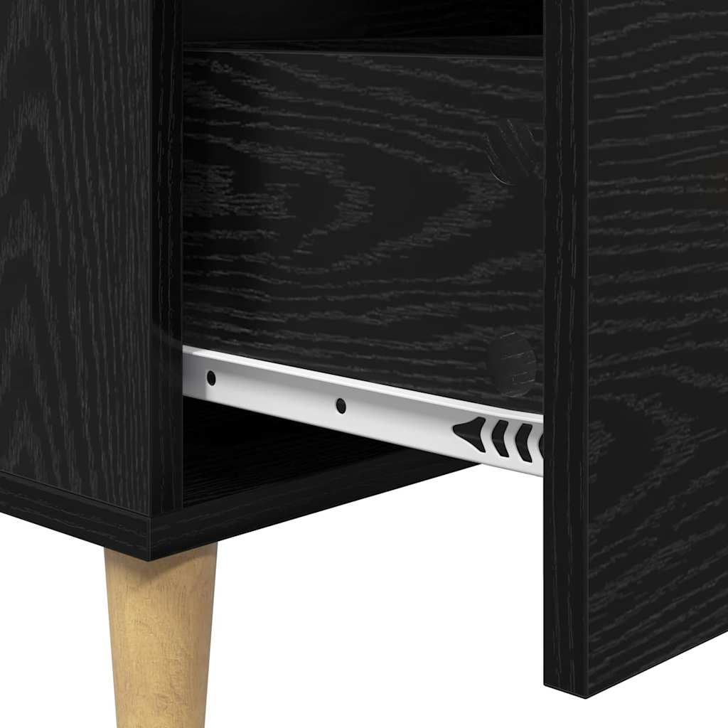 Sideboard Schwarz Eichen-Optik 34 x 69.5 x 90 cm Holzwerkstoff