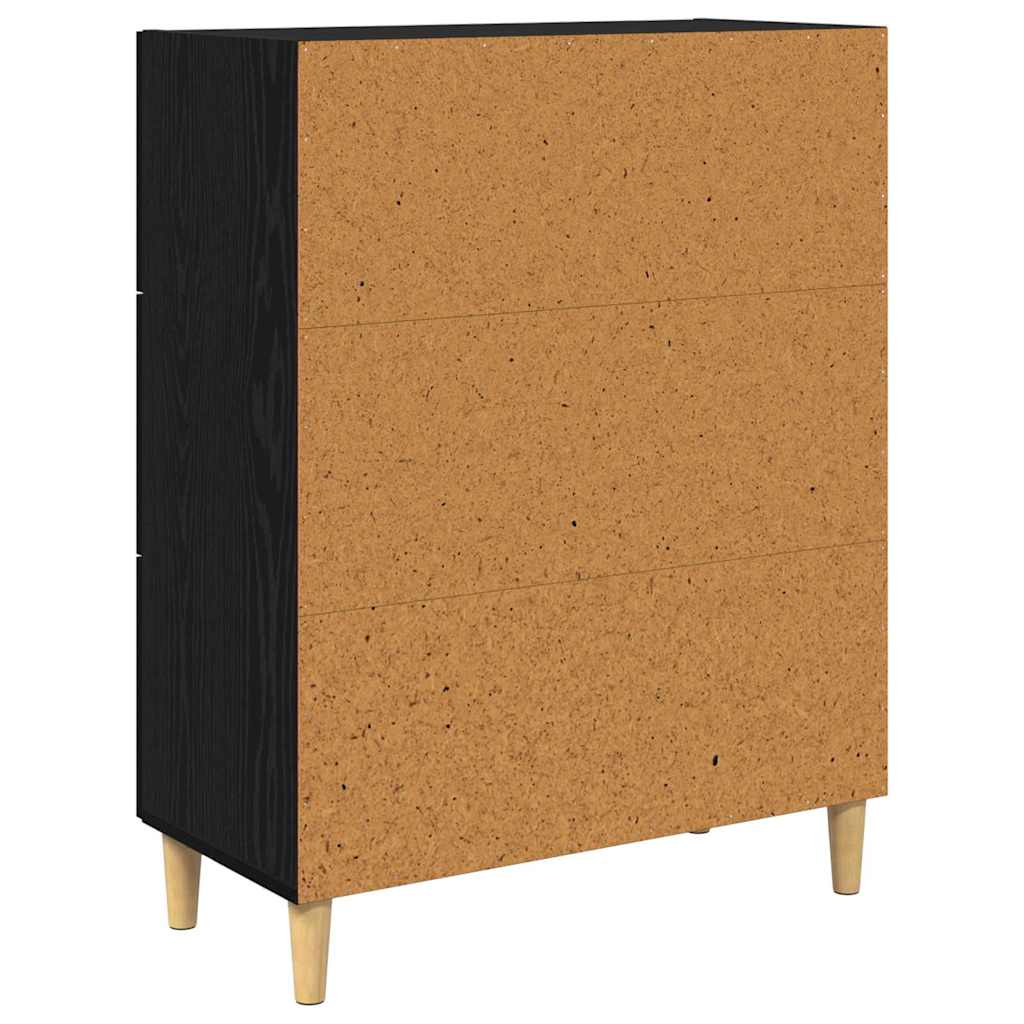 Sideboard Schwarz Eichen-Optik 34 x 69.5 x 90 cm Holzwerkstoff