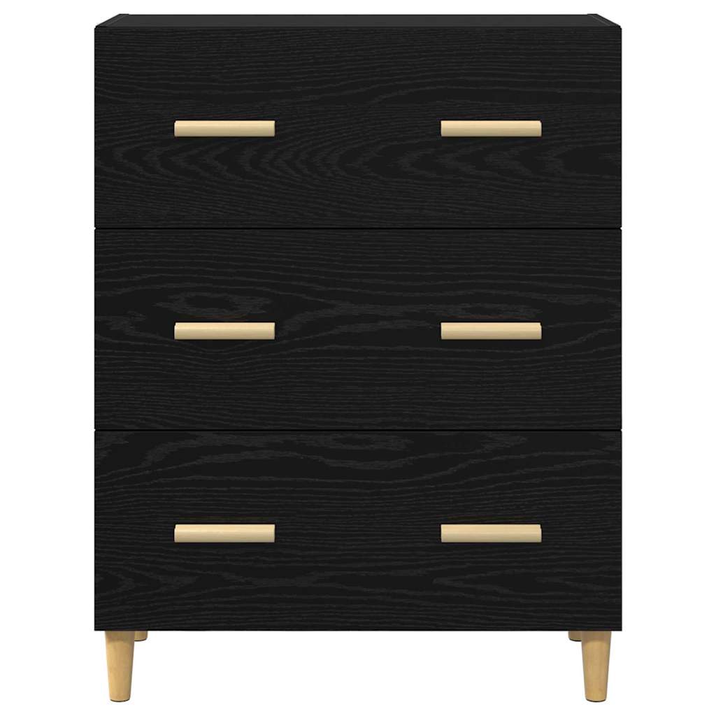 Sideboard Schwarz Eichen-Optik 34 x 69.5 x 90 cm Holzwerkstoff