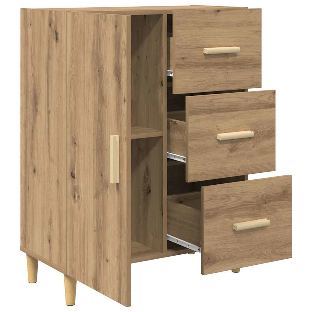 Sideboard Eiche handwerklich 34 x 69.5 x 90 cm Holzwerkstoff