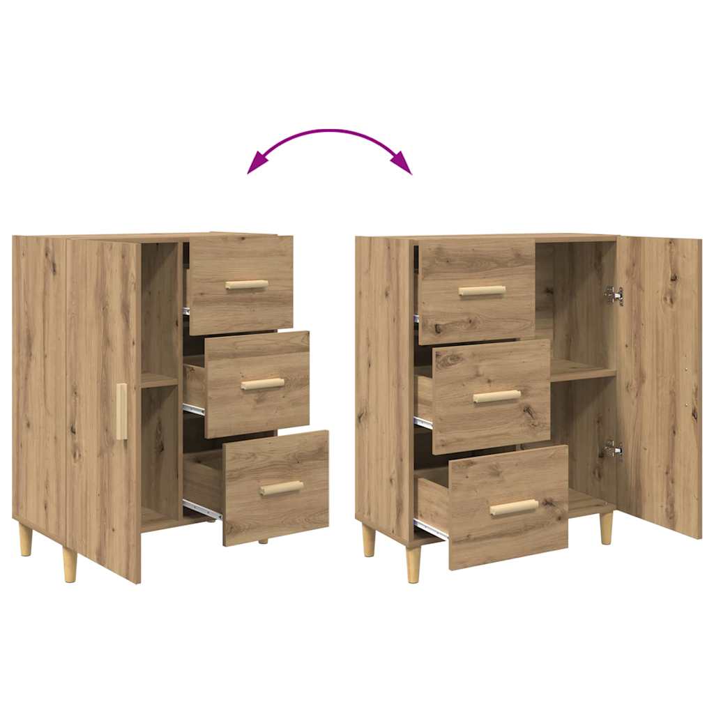 Sideboard Eiche handwerklich 34 x 69.5 x 90 cm Holzwerkstoff