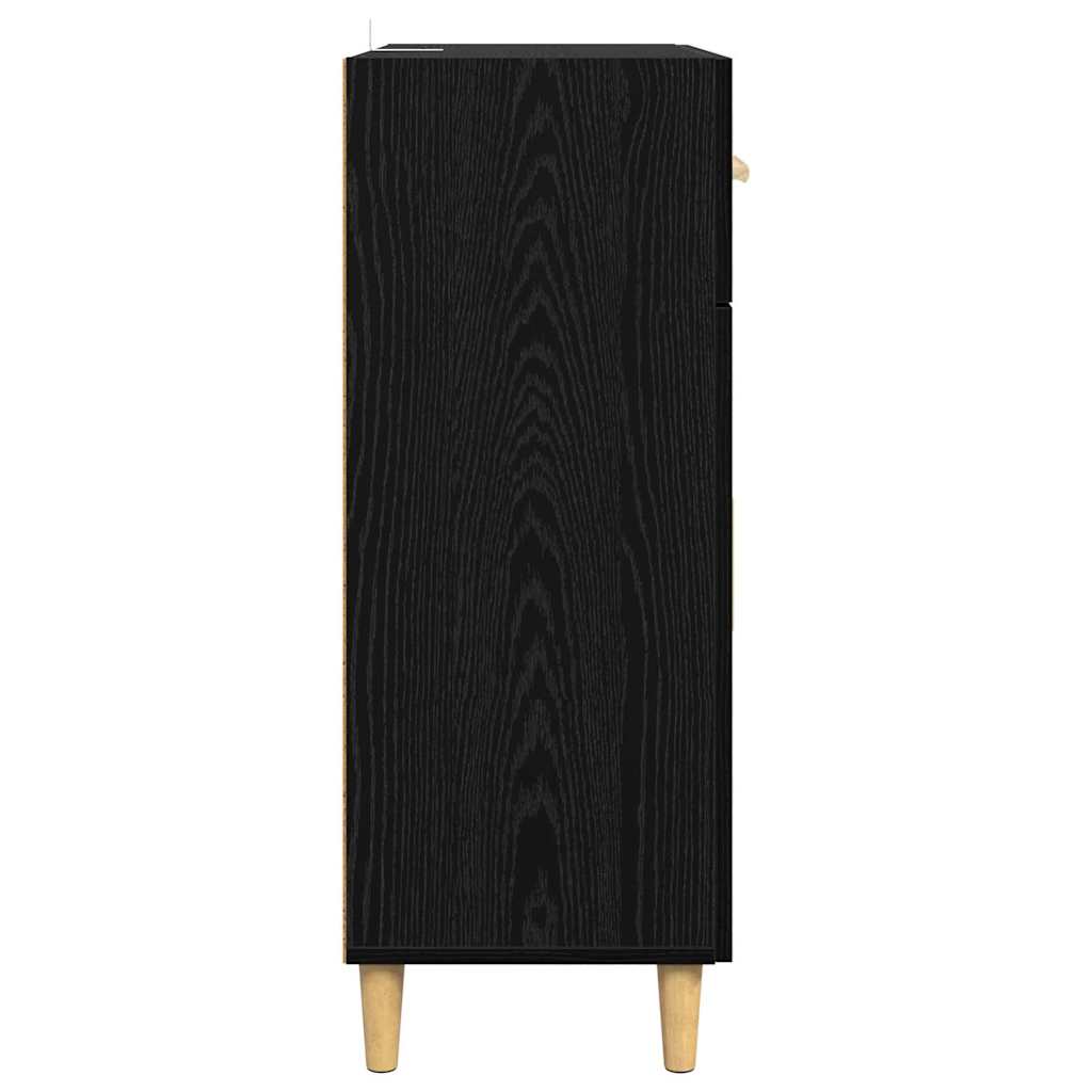 Sideboard Schwarz Eichen-Optik 34 x 69,5 x 89 cm Holzwerkstoff