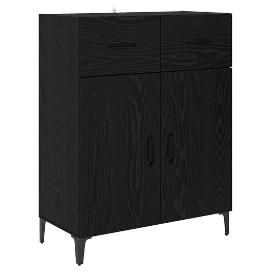 Sideboard Schwarz Eichen-Optik 34 x 69.5 x 90 cm Holzwerkstoff