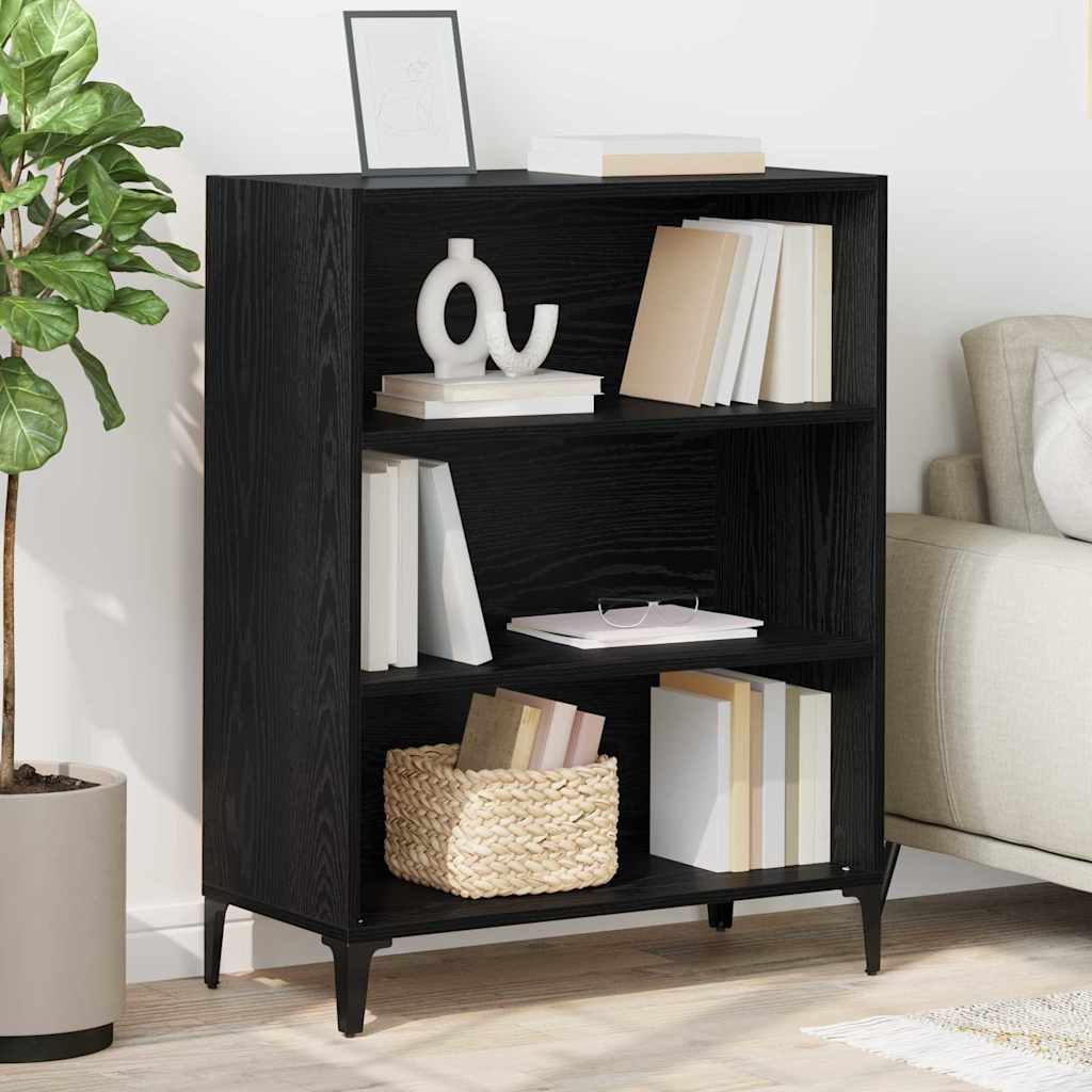 Sideboard Schwarz Eichen-Optik 32,5 x 69,5 x 90 cm