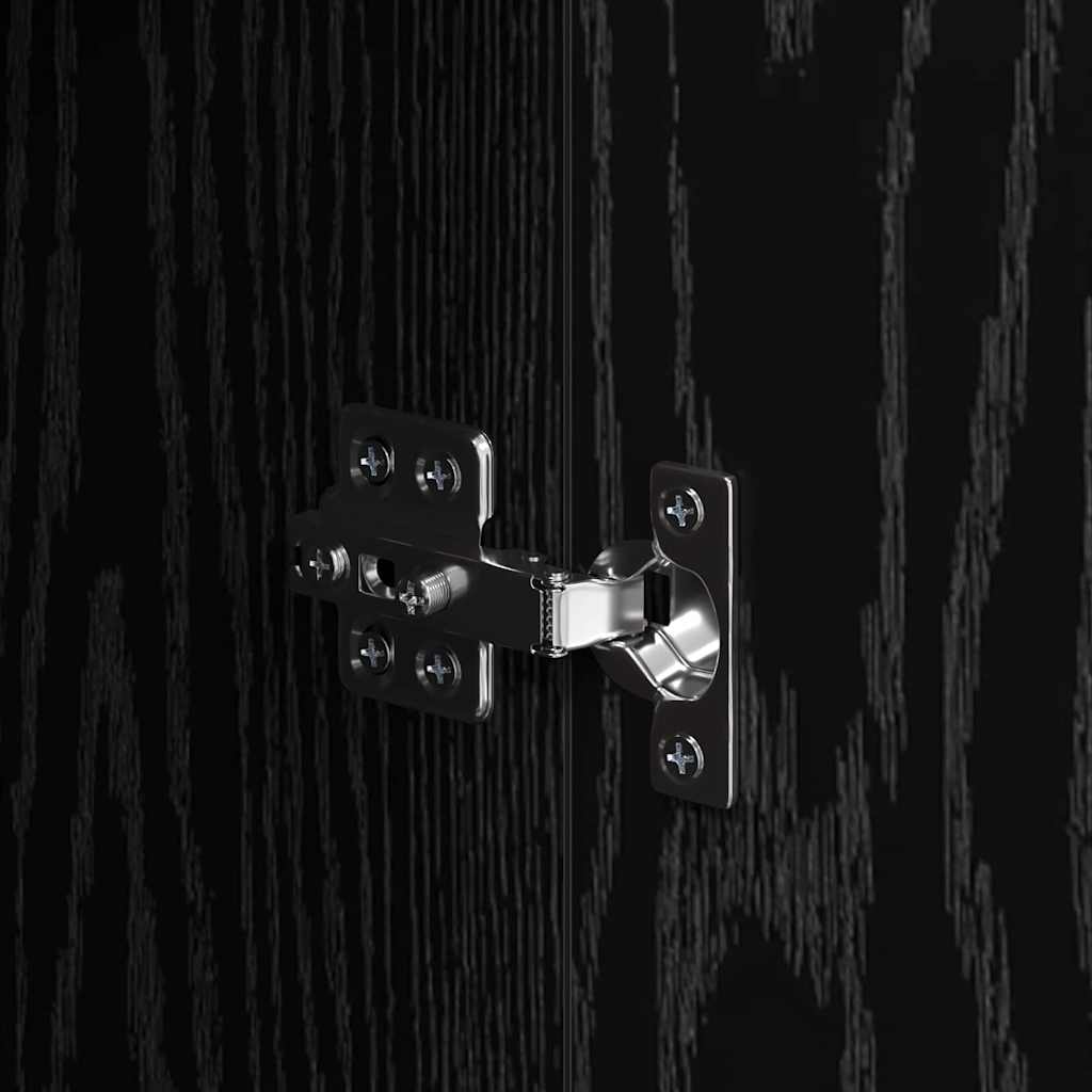 Sideboard Schwarz Eichen-Optik 60 x 30 x 70 cm Holzwerkstoff