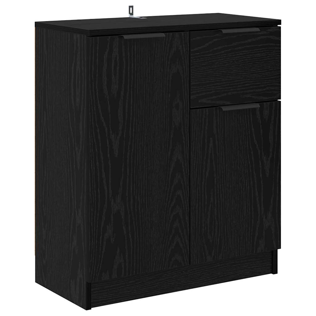 Sideboard Schwarz Eichen-Optik 60 x 30 x 70 cm Holzwerkstoff