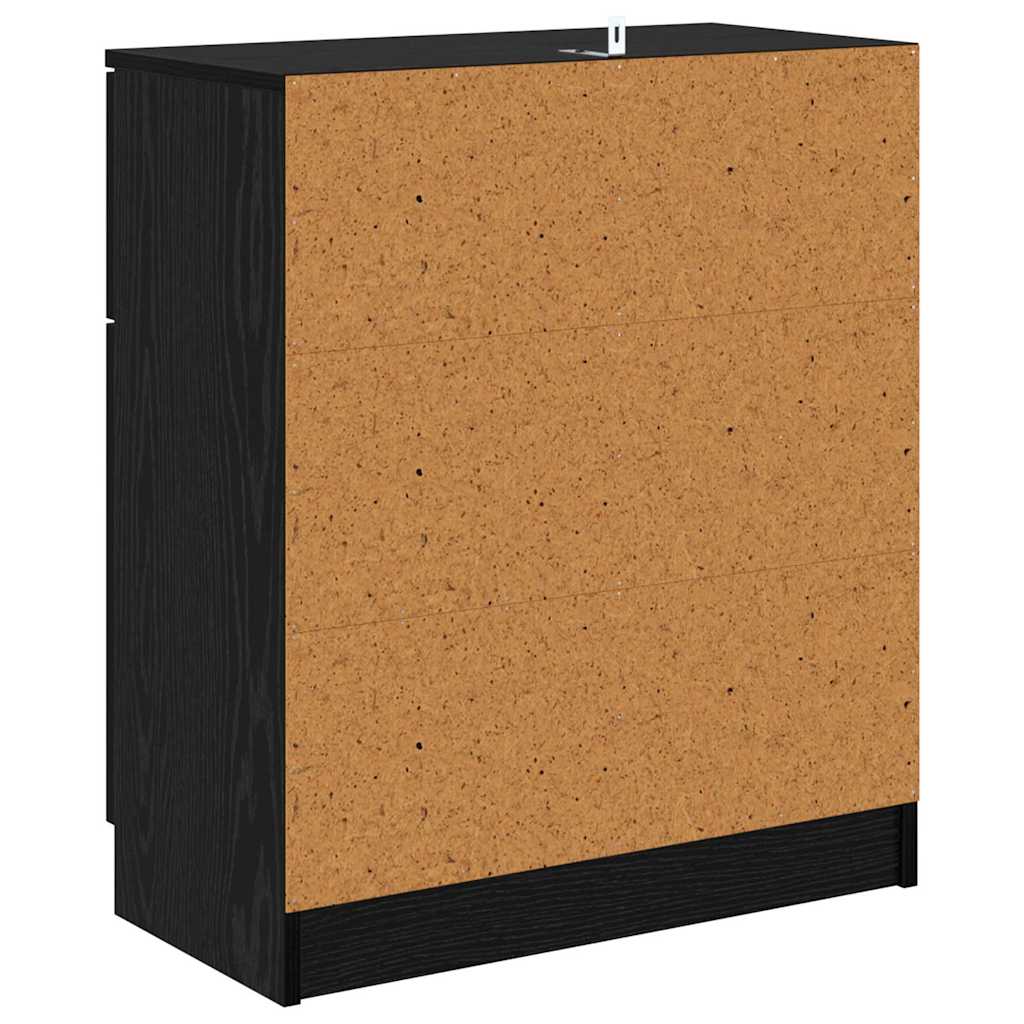 Sideboard Schwarz Eichen-Optik 60 x 30 x 70 cm Holzwerkstoff