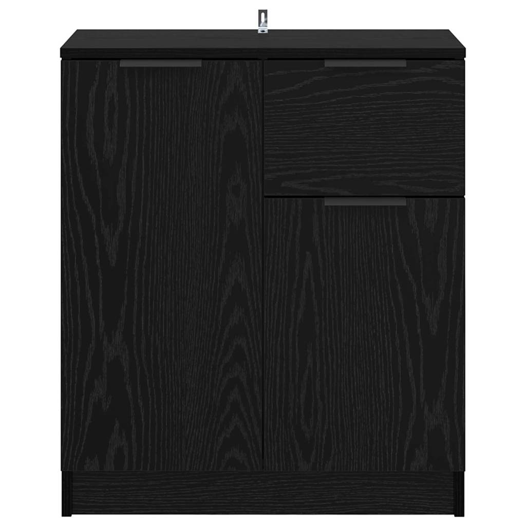 Sideboard Schwarz Eichen-Optik 60 x 30 x 70 cm Holzwerkstoff