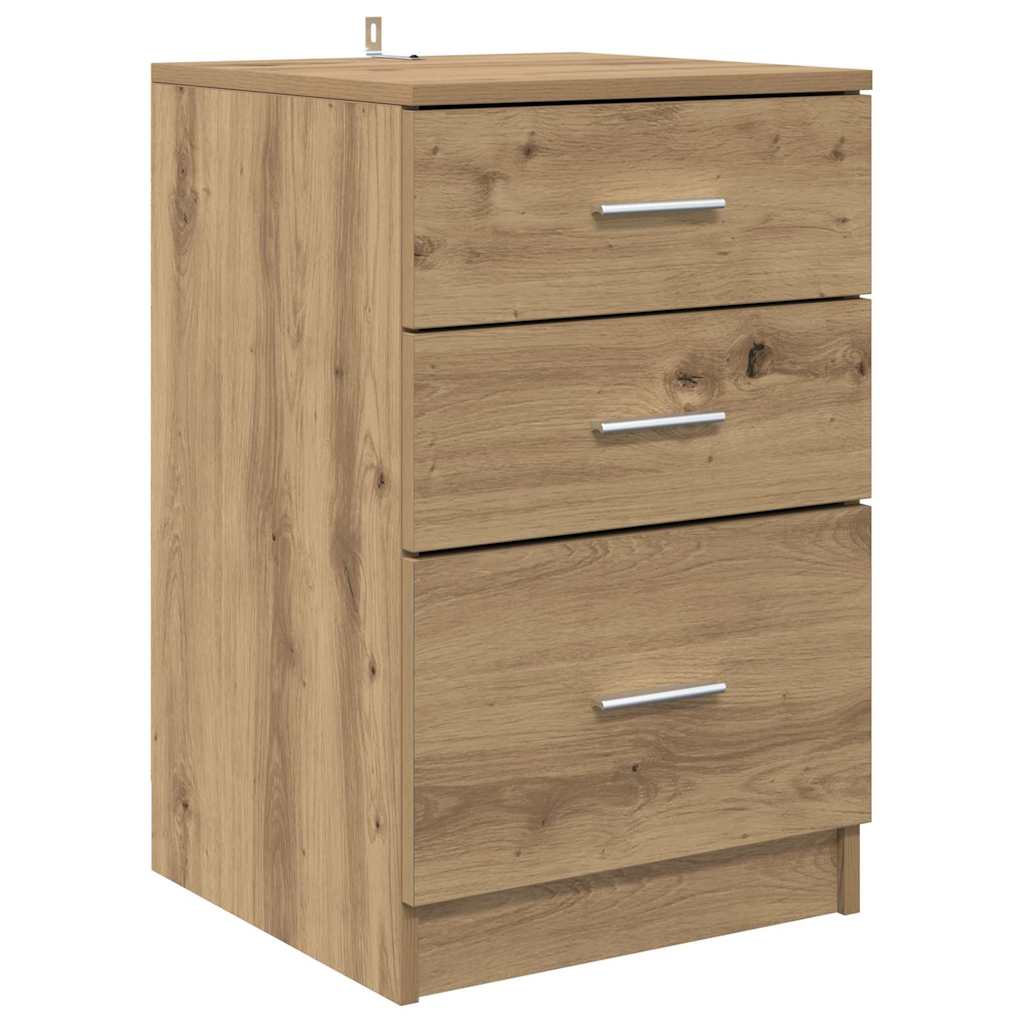 Nachttisch Eiche handwerklich 40 x 40 x 63 cm Holzwerkstoff