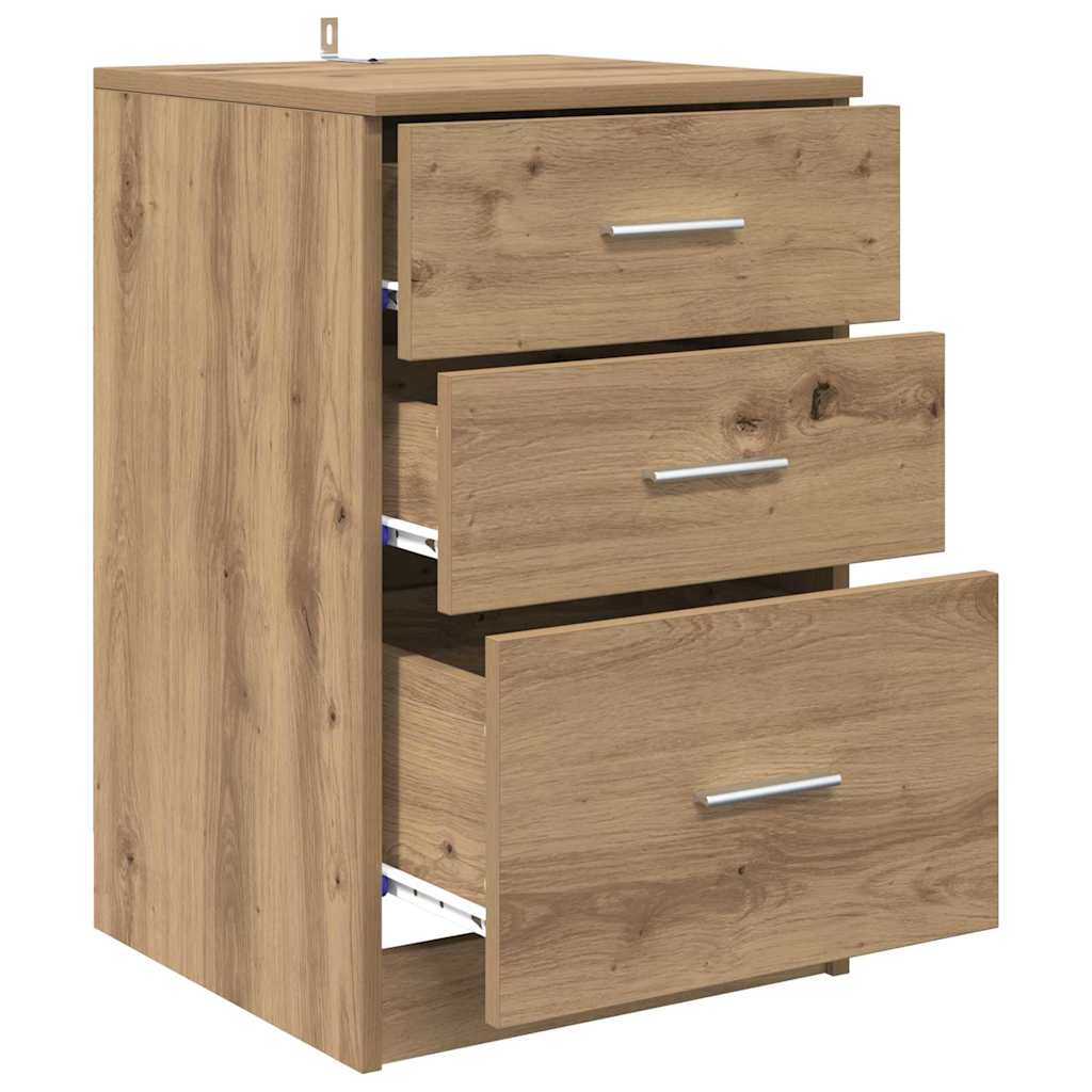 Nachttisch Eiche handwerklich 40 x 40 x 63 cm Holzwerkstoff