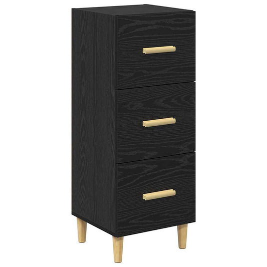 Sideboard Schwarz Eichen-Optik 34,5 x 34 x 90 cm Holzwerkstoff