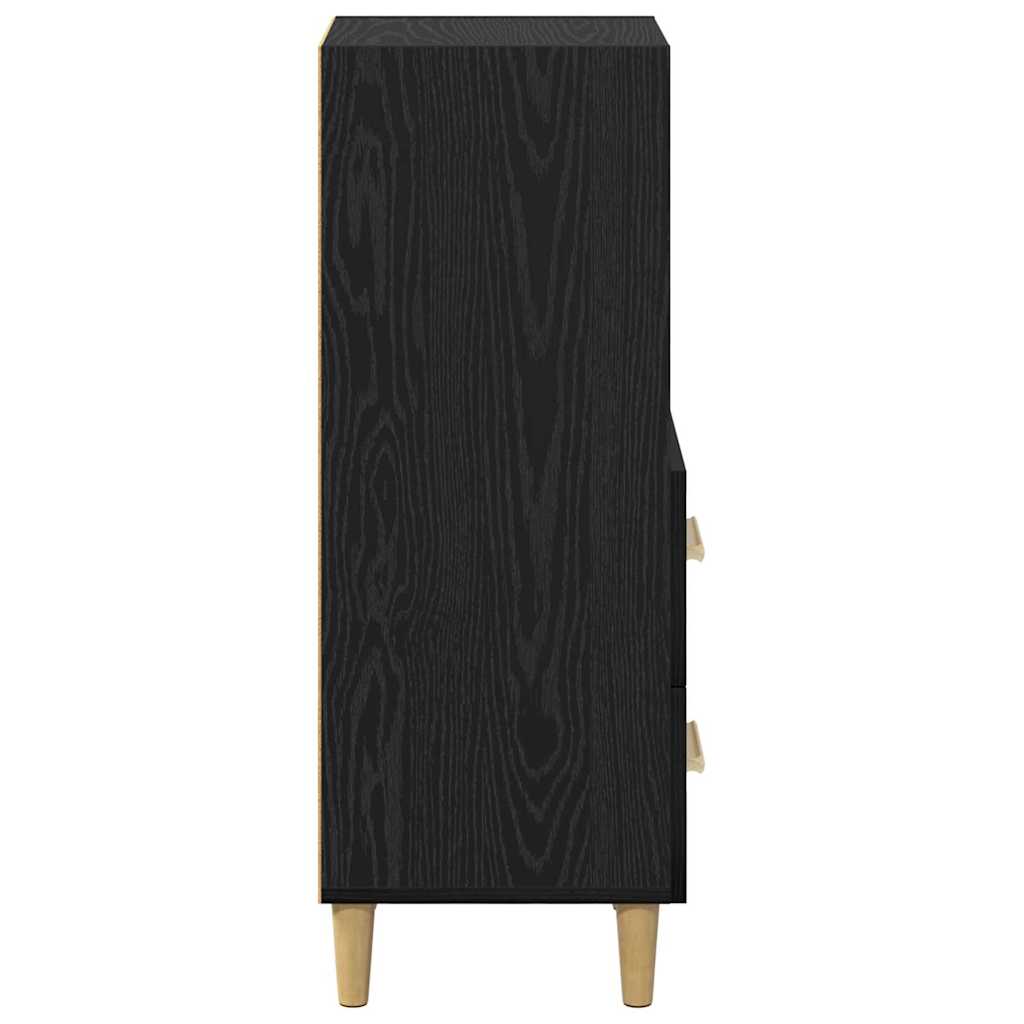 Sideboard Schwarz Eichen-Optik 34 x 34,5 x 90 cm Holzwerkstoff