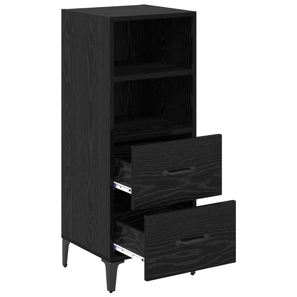 Sideboard Schwarz Eichen-Optik 34 x 34,5 x 90 cm Holzwerkstoff