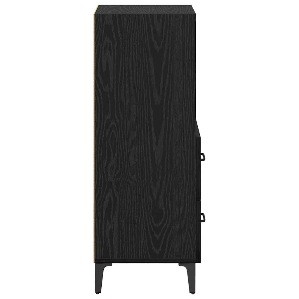 Sideboard Schwarz Eichen-Optik 34 x 34,5 x 90 cm Holzwerkstoff