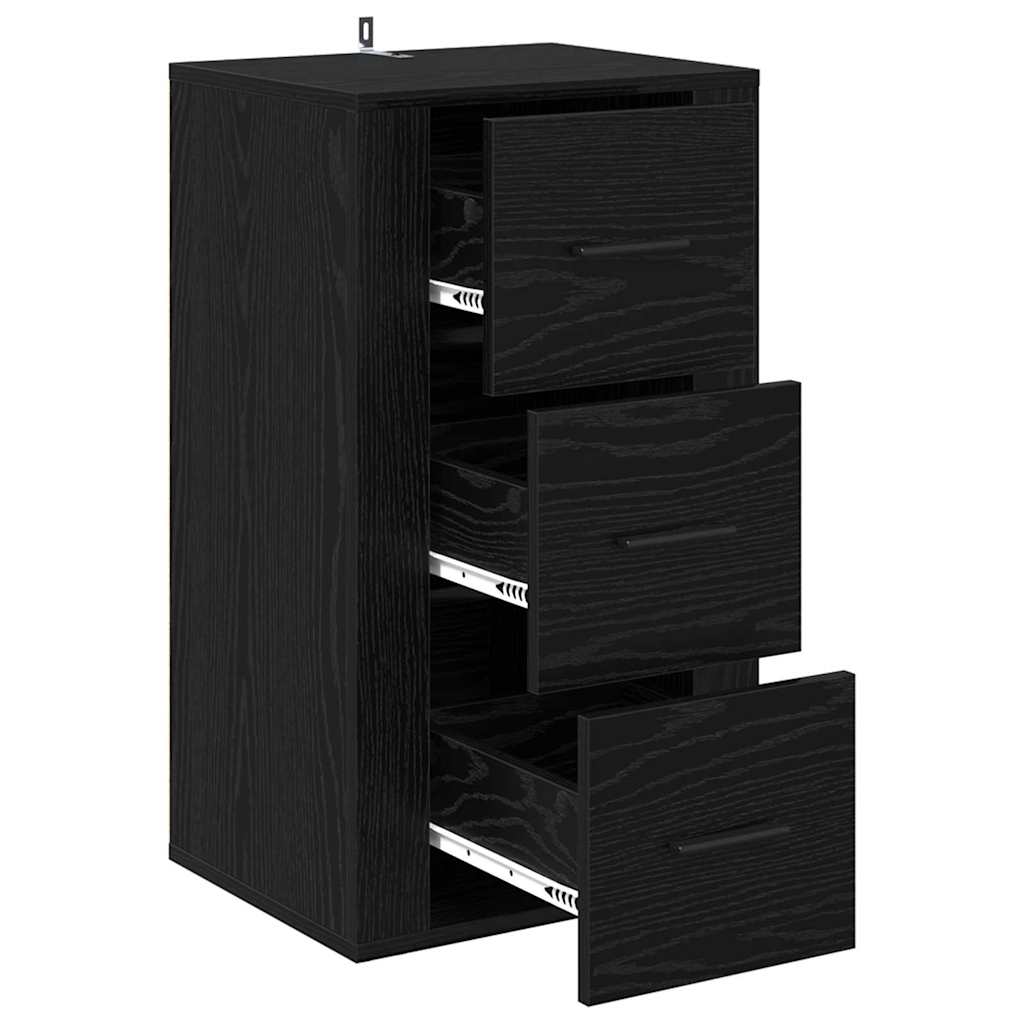 Sideboard Schwarze Eiche 40 x 33 x 70 cm Holzwerkstoff