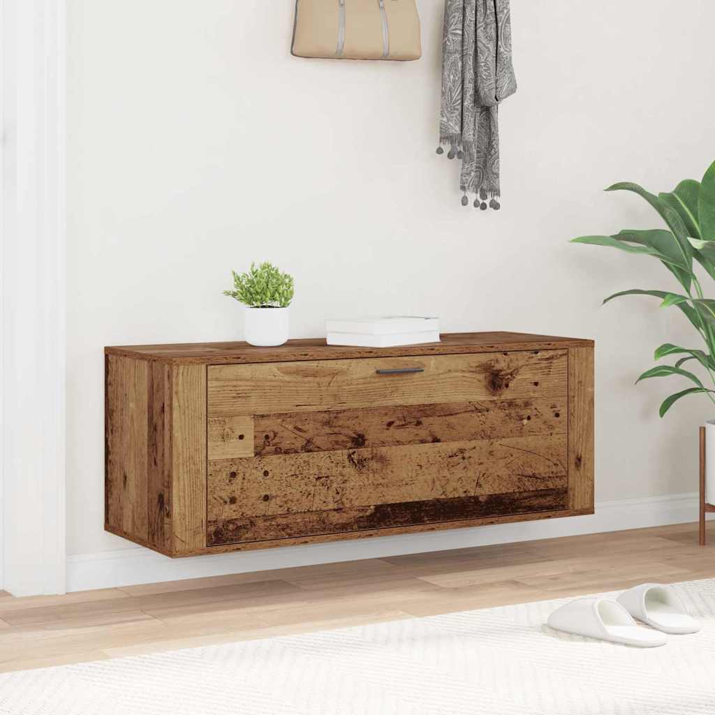 Schuhschrank mit Regal Altholz 100 x 35 x 38 cm Holzwerkstoff