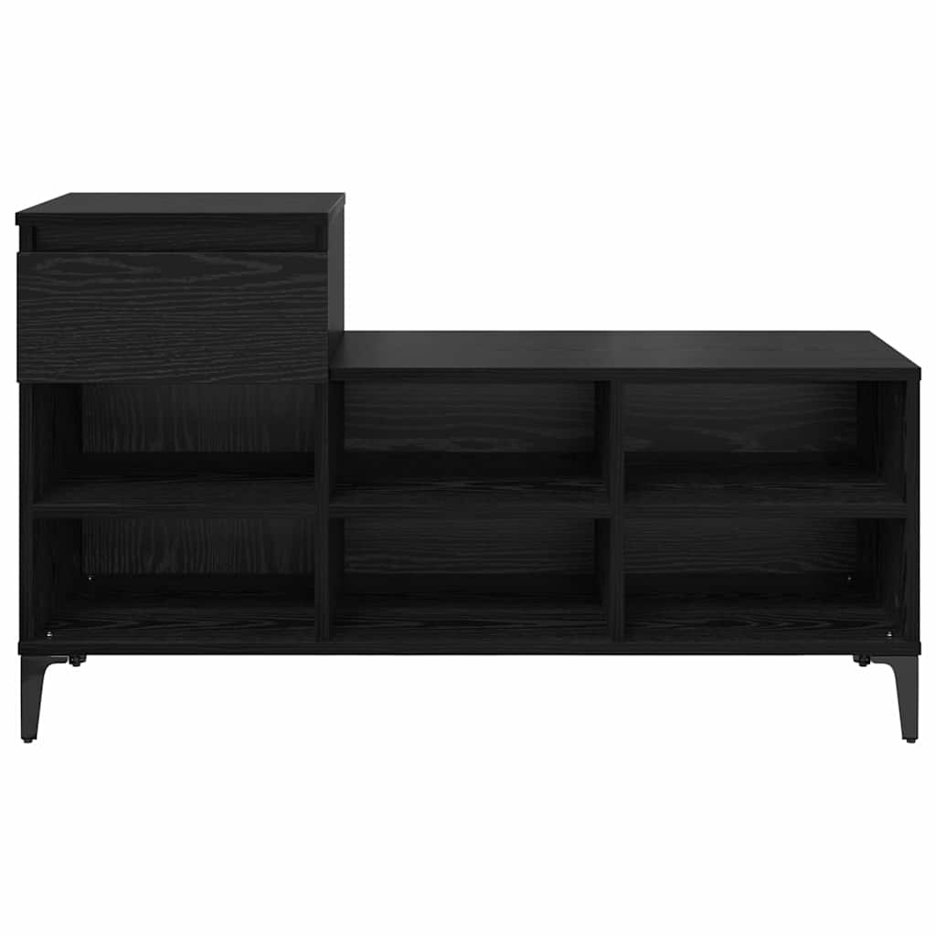 Schuhschrank mit Regal Schwarz Eichen-Optik 102 x 36 x 60 cm