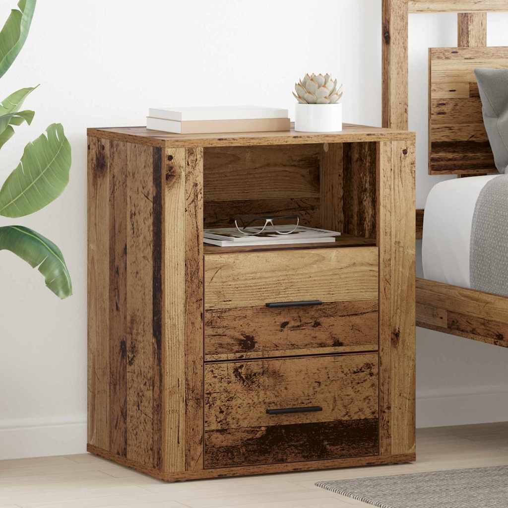 Nachttisch mit Schubladen Altholz 50 x 36 x 60 cm Holzwerkstoff