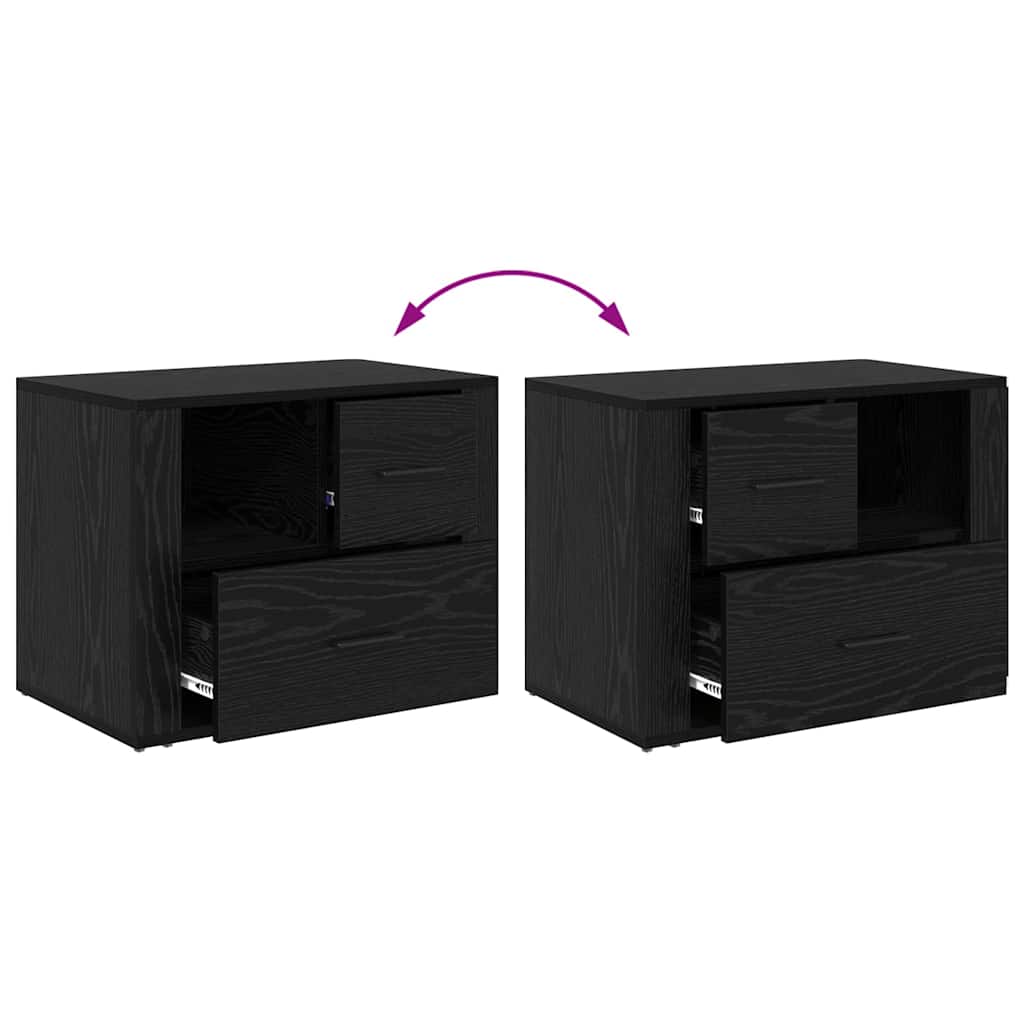 Nachttisch Schwarz Eichen-Optik 60 x 36 x 45 cm Holzwerkstoff