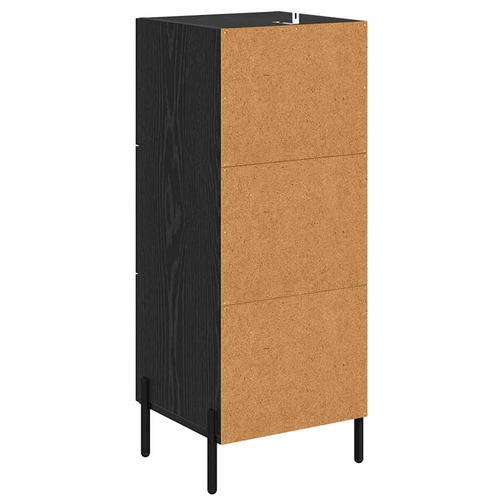 Sideboard Schwarz Eichen-Optik 34 x 34,5 x 90 cm Holzwerkstoff