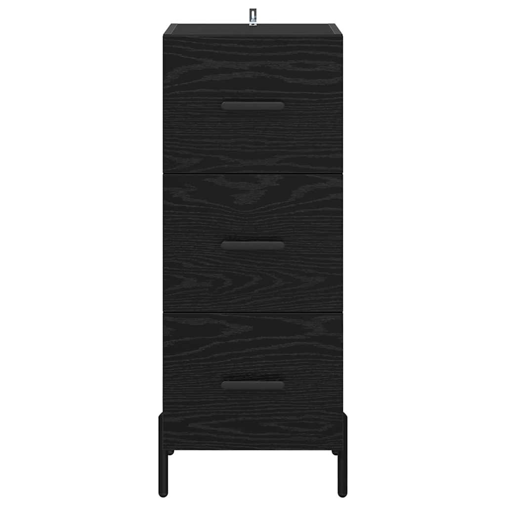 Sideboard Schwarz Eichen-Optik 34 x 34,5 x 90 cm Holzwerkstoff