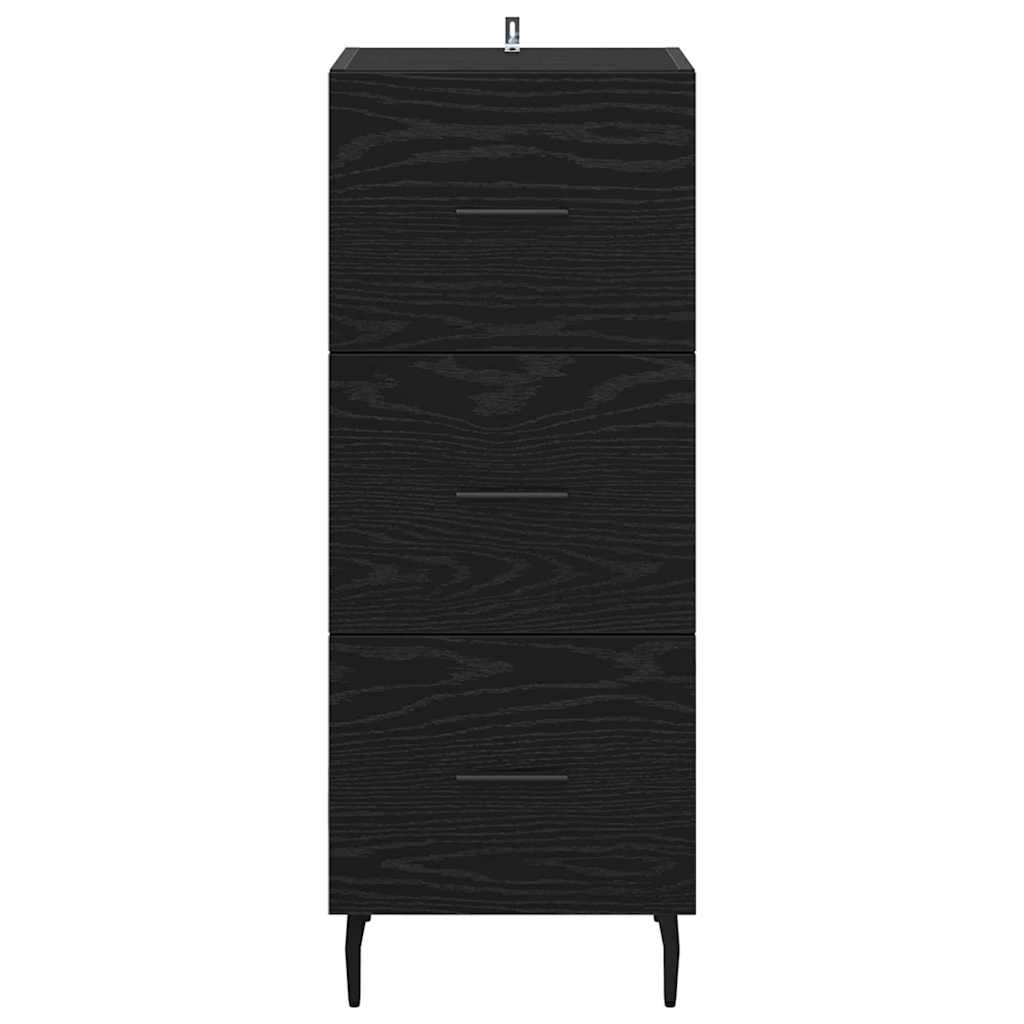 Sideboard Schwarz Eichen-Optik 34 x 34,5 x 90 cm Holzwerkstoff