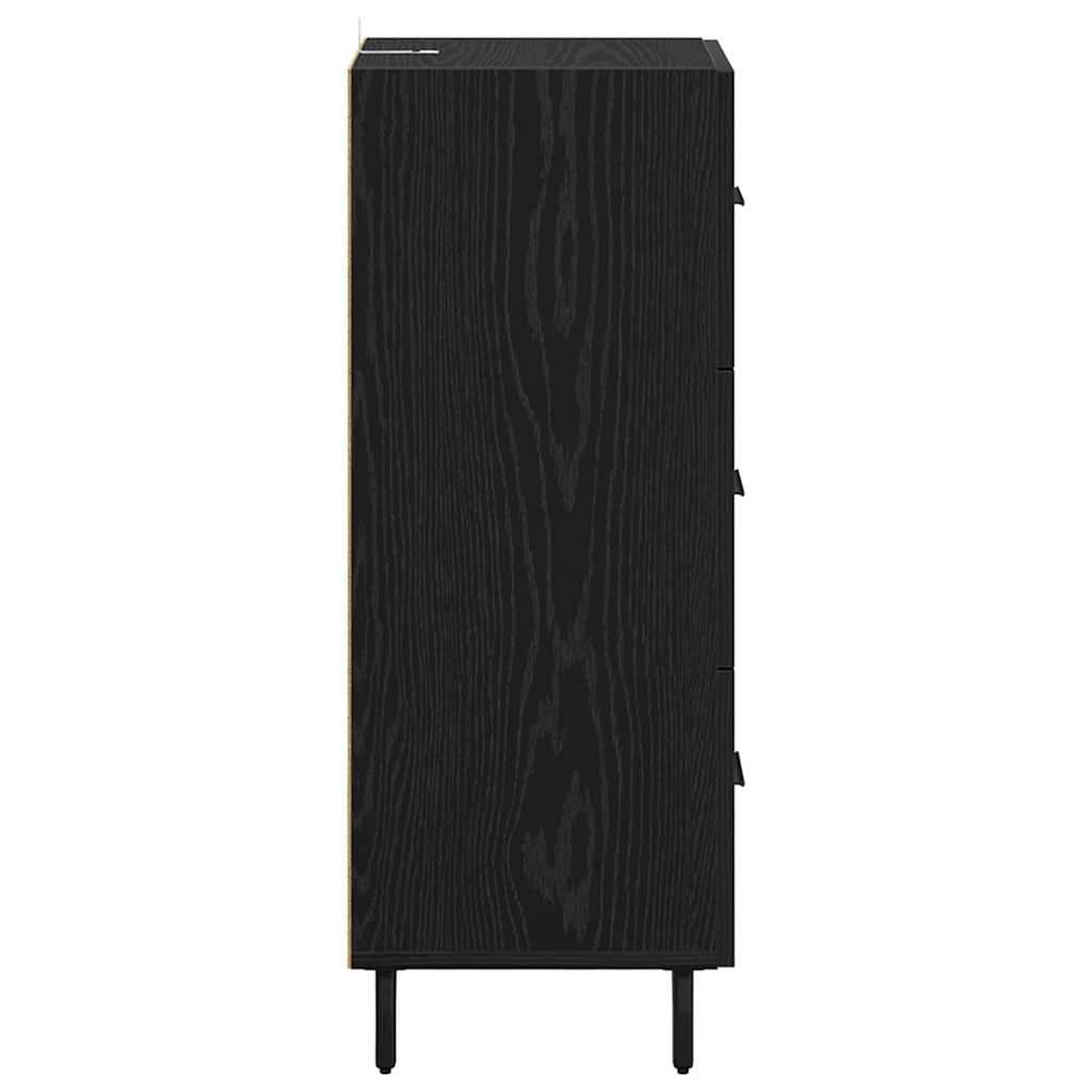 Sideboard Schwarz Eichen-Optik 34 x 34,5 x 90 cm Holzwerkstoff