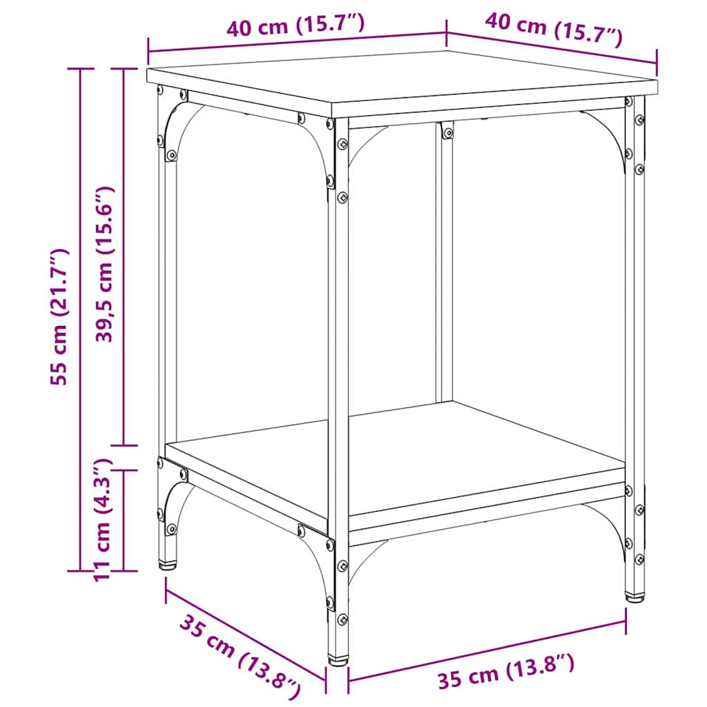 Couchtisch Altholz 40 x 40 x 55 cm Holzwerkstoff