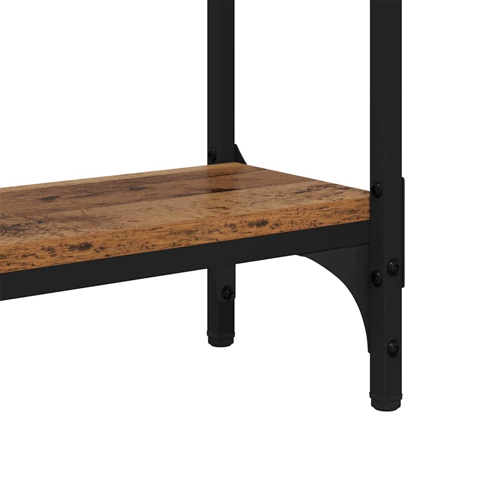 Konsolentisch mit Regal mit Speicher Altholz 75 x 22,5 x 75 cm