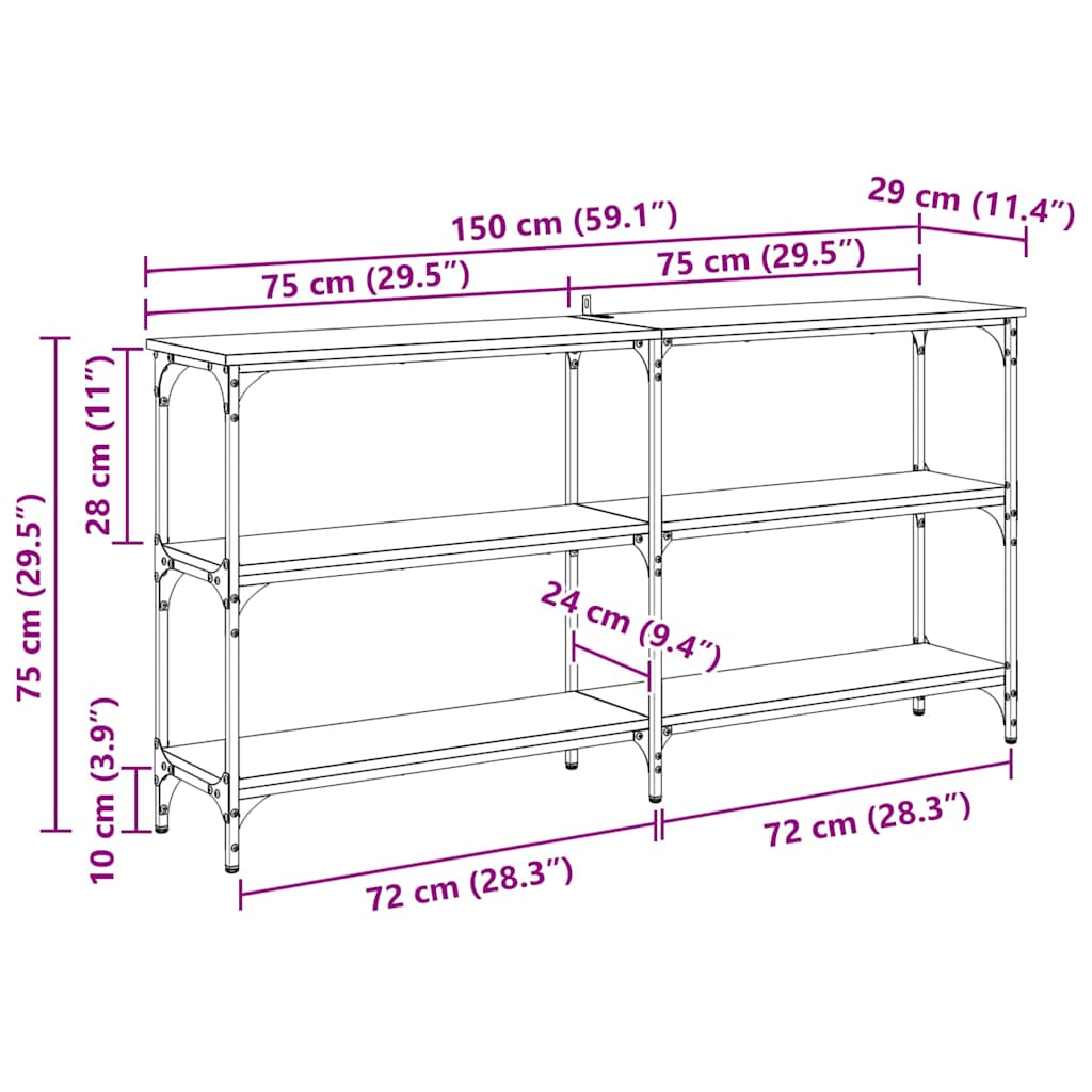 Konsolentisch Artisan-Eiche 150 x 29 x 75 cm
