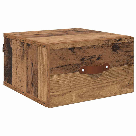 Wandmontiertes Nachttischchen Altholz 35 x 35 x 20 cm