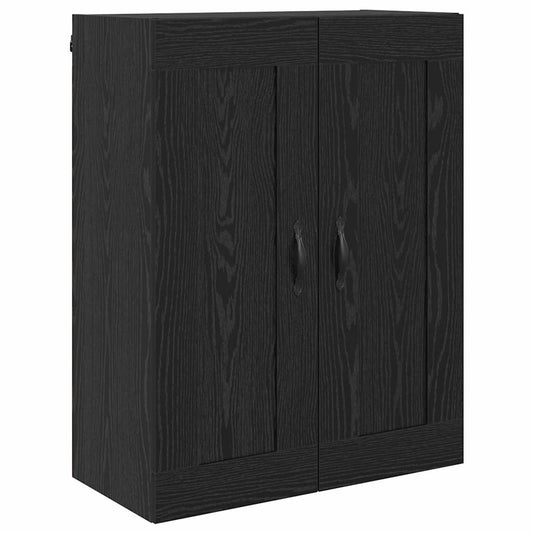 Wandschrank Schwarz Eichen-Optik 69,5 x 34 x 90 cm