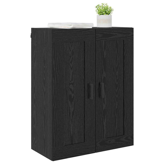 Wandschrank Schwarz Eichen-Optik 69,5 x 34 x 90 cm