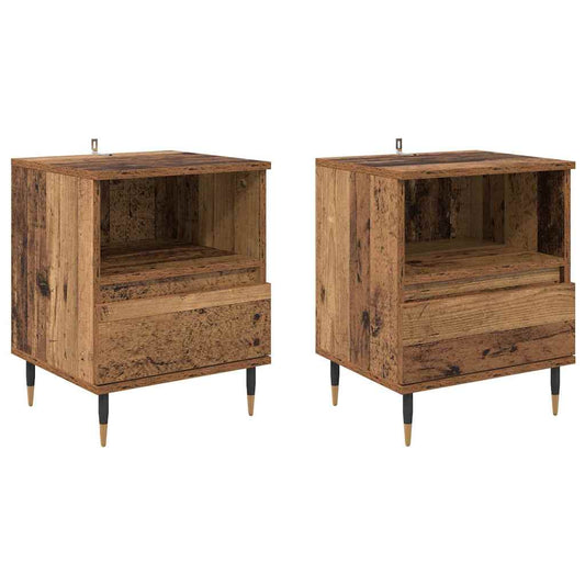 Nachttisch 2 pcs Altholz 40 x 35 x 50 cm Holzwerkstoff