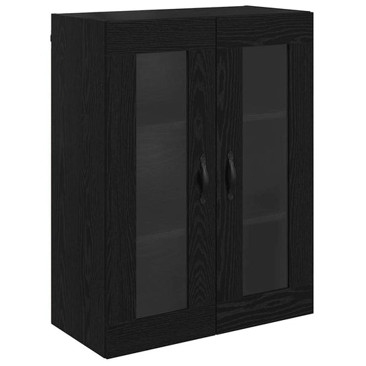 Wandschrank Schwarz Eichen-Optik 69,5 x 34 x 90 cm