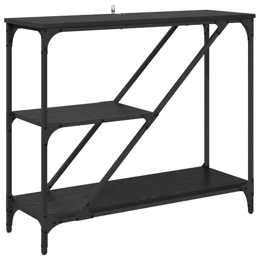 Konsolentisch Schwarz Eichen-Optik 88,5 x 30 x 75 cm
