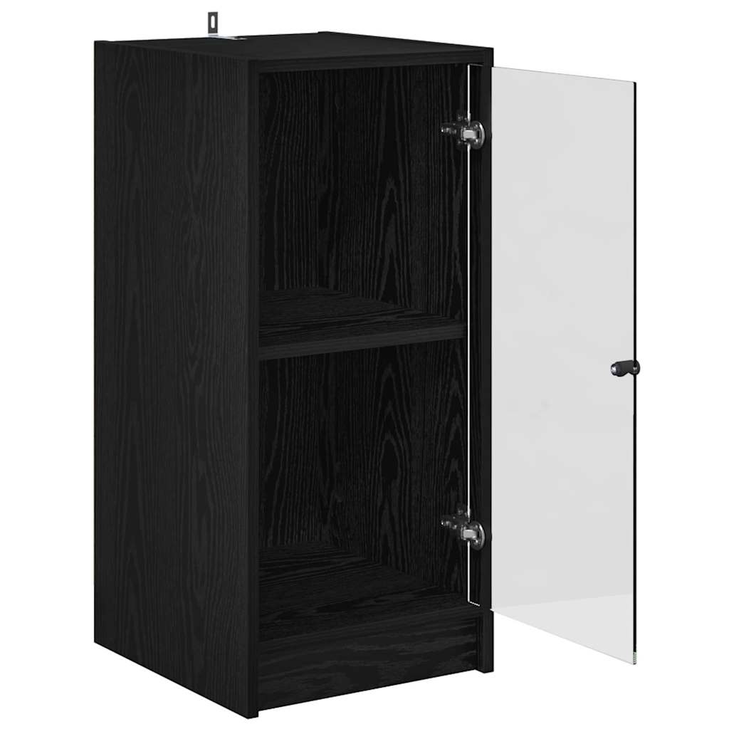 Sideboard Schwarz Eichen-Optik 35 x 37 x 76 cm Holzwerkstoff